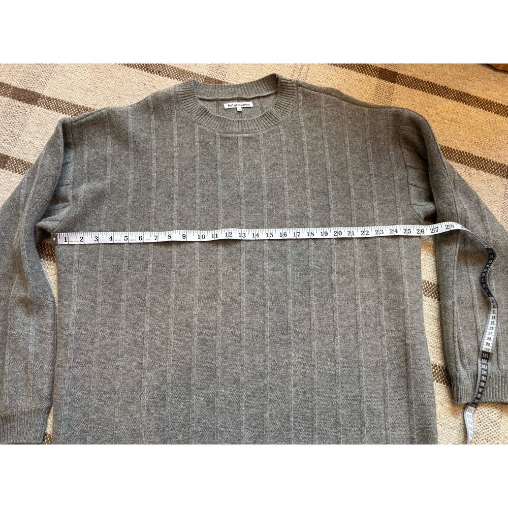 Reformation Harriet Merino Wool Sweater Dress Mini Knit Gray Large Chunky - Picture 5 of 9